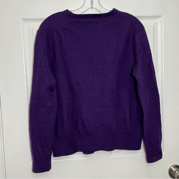 POLO RALPH LAUREN Men Merino Wool Purple Long Sleeve V-Neck Sweater | size 2XB - Picture 6 of 7
